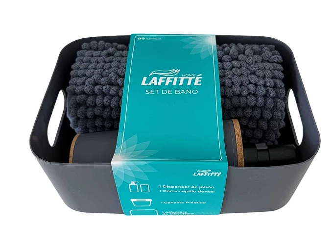 CANASTA ORGANIZADORA DE BAÑO GRIS OSCURO LAFFITE