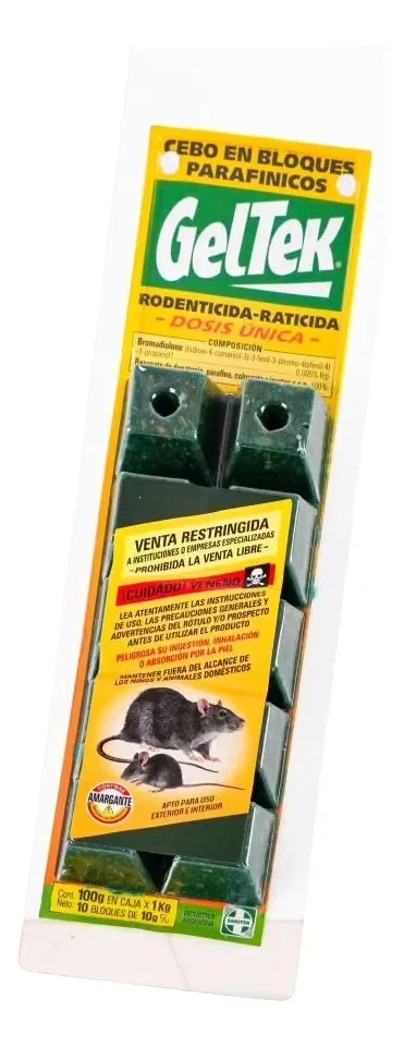 RATICIDA CEBO RODENTICIDA GELTEK 10 BLOQUES