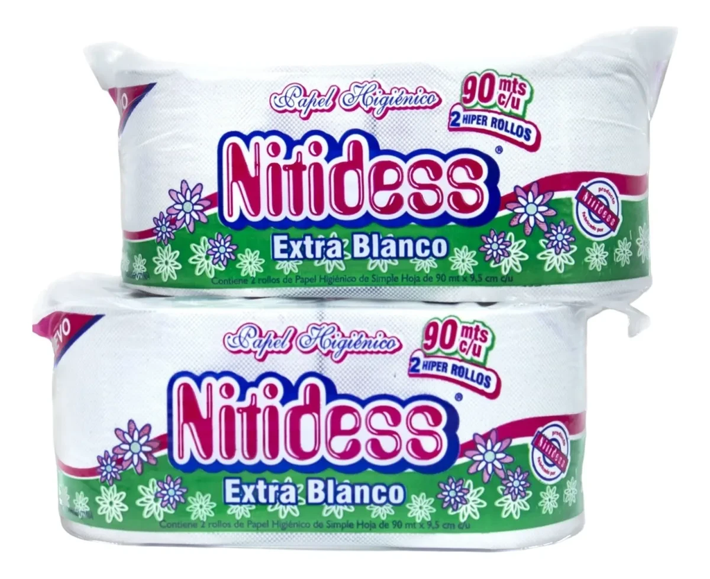 PAPEL HIGIENICO NITIDESS 18 PACK x 2 ROLLOS x 90MTS