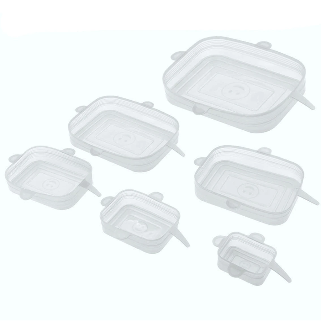 SET X6U TAPAS MULTIUSO SILICONA CUADRADAS