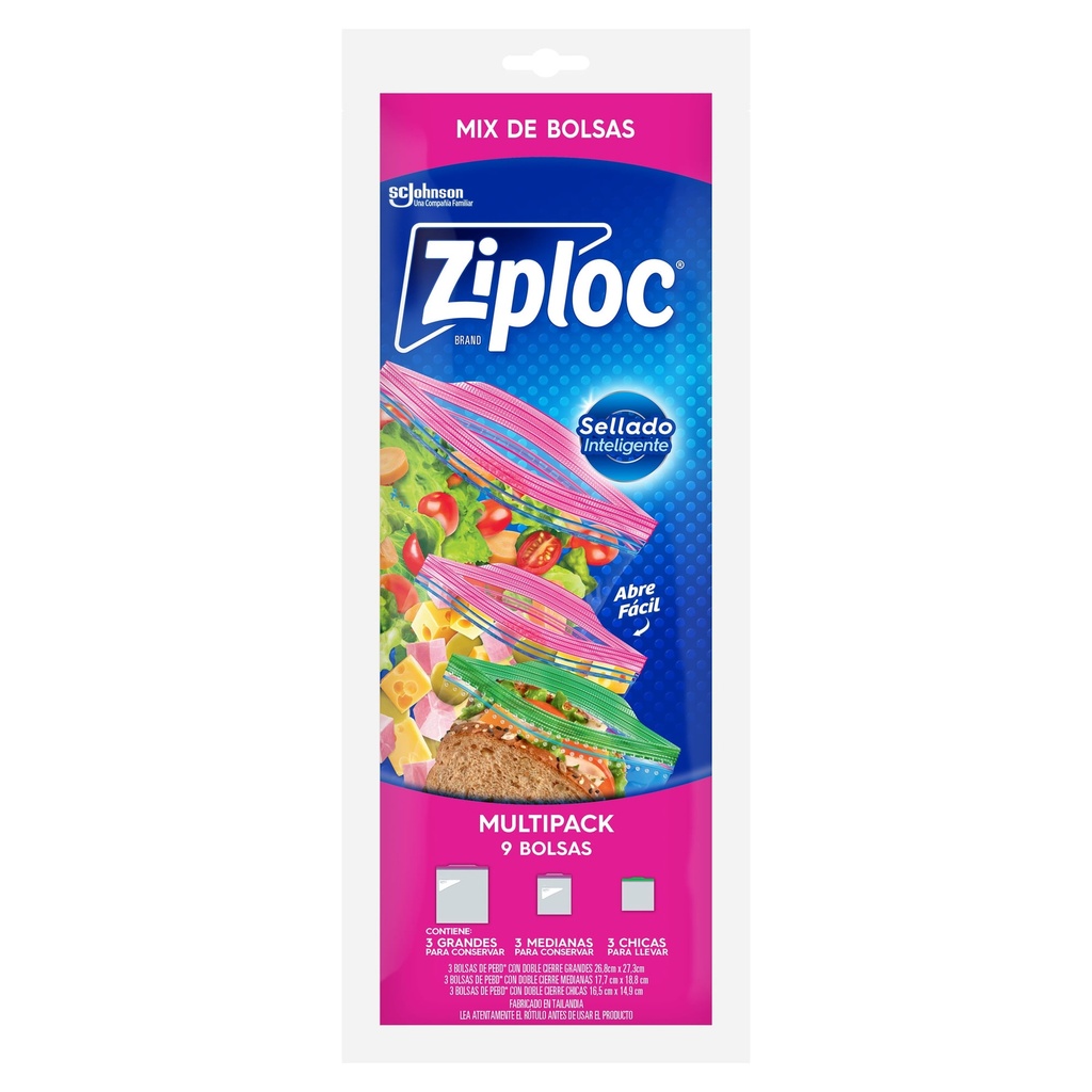 Ziploc Bolsa Para Freezer Multipack x 9un