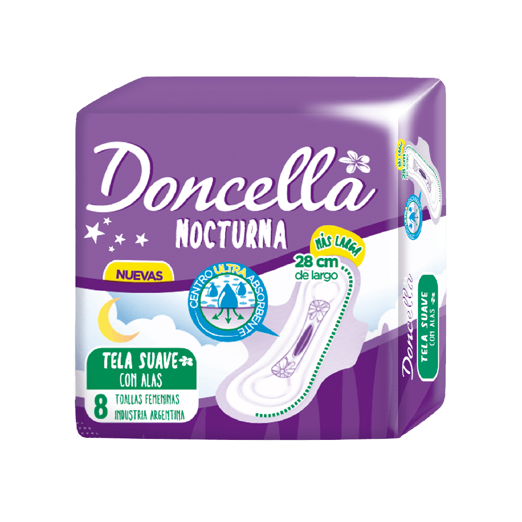 TOALLITAS DONCELLA NOCTURNAS CON ALAS x 8un
