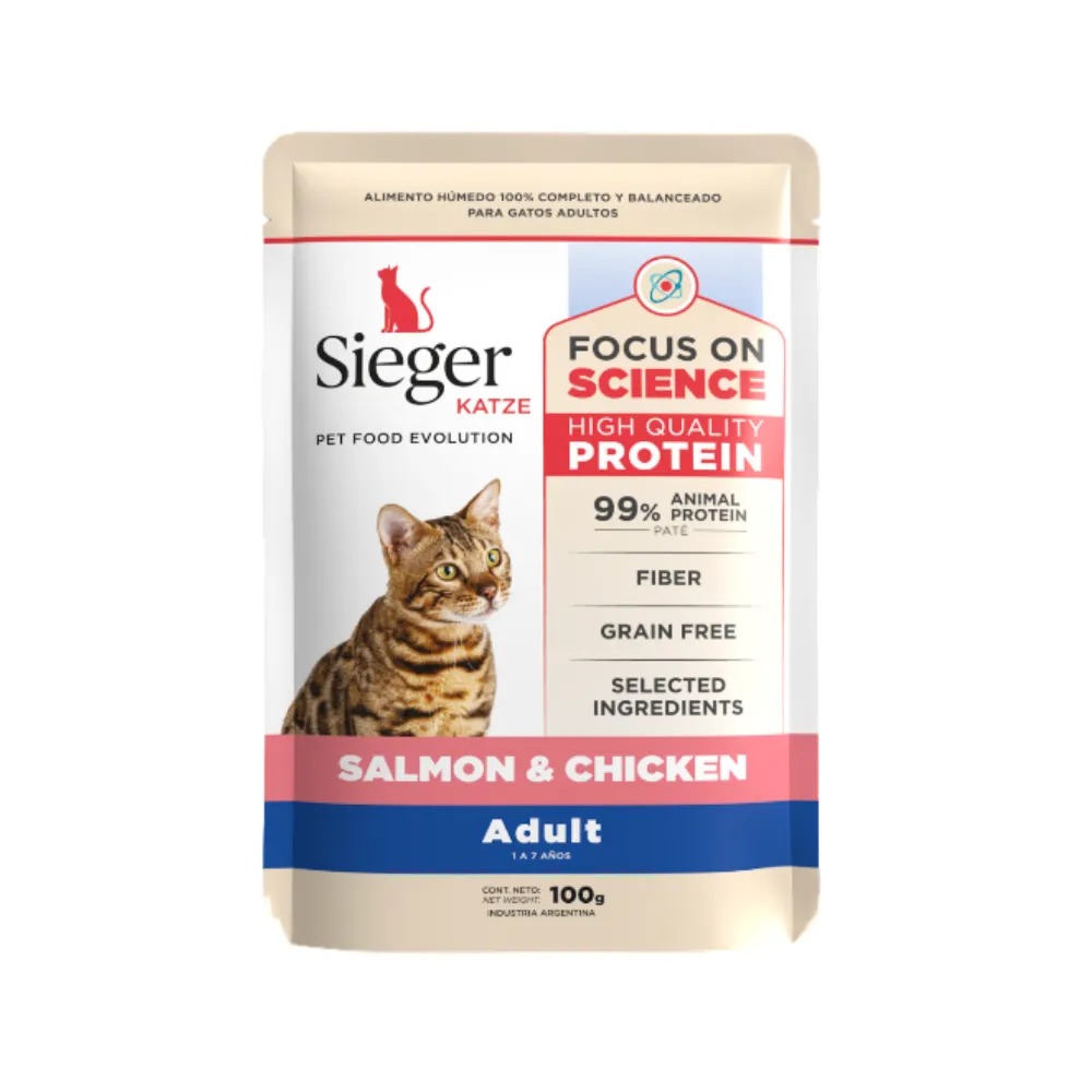 Sieger Katze Adult WET Salmón y Pollo