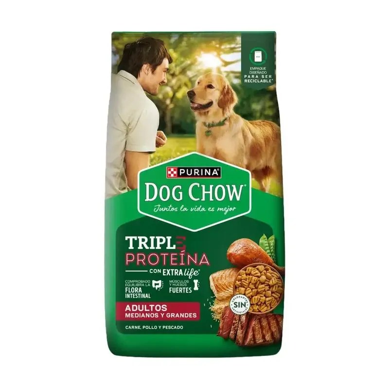 [12571128] Dog Chow ADULTO MEDIANO & GRANDE TRIPLE PROTEINA (3 kg)