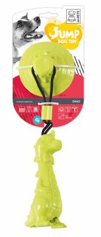 M-Pets Jump Dog Toys Dino Verde