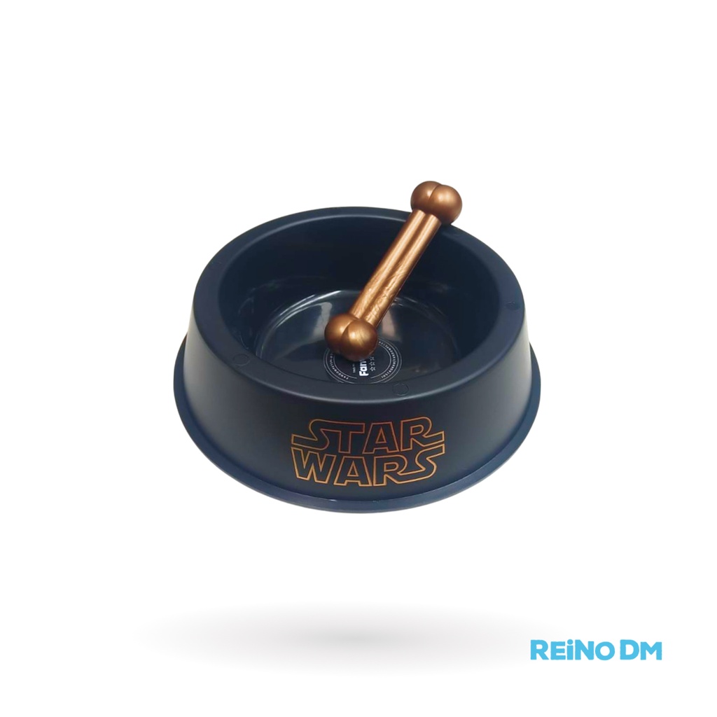 Comedero Star Wars + Hueso Mediano Dorado Cafran