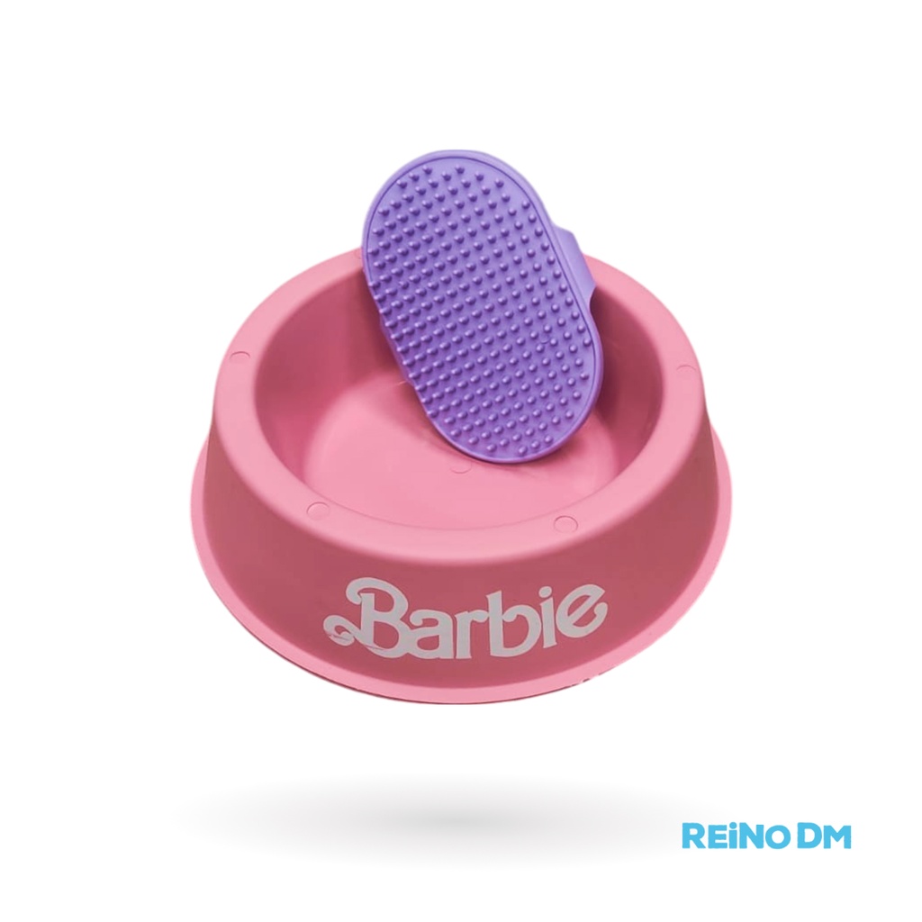 Kit Comedero Mediano Barbie + Rasqueta Cafran