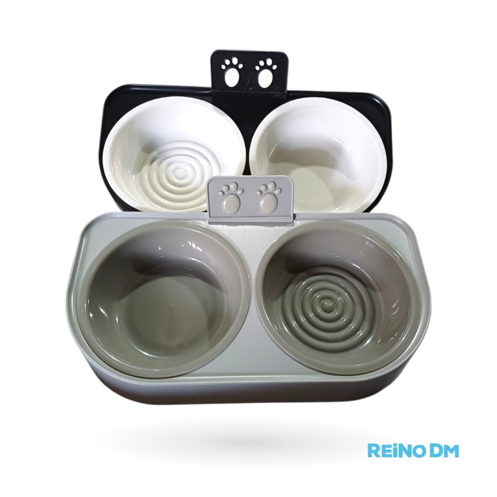 [151270] Comedero Plástico Doble Deco Per-Ros