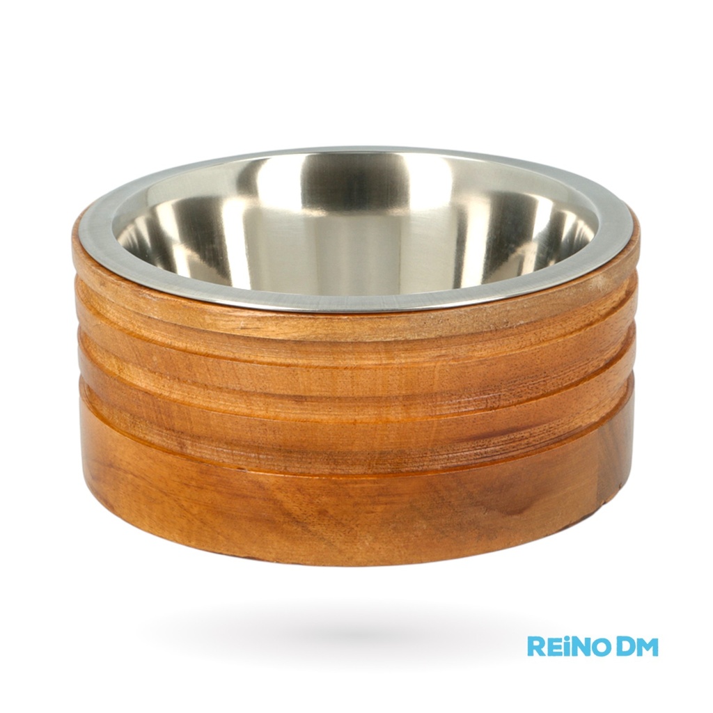 Comedero Recto Madera y Acero 1 L CANCAT