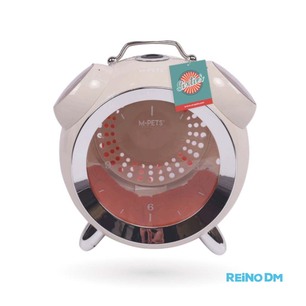 [20402299] M-Pets Sixties Clock Pet Carrier Blanco