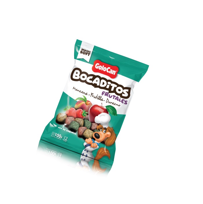 BOCADITOS MANZANA FRUTILLA DURAZNO 100 GRS X 20 UNID - GOLOCAN