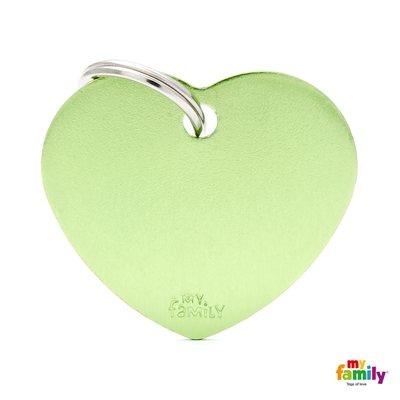 MEDALLA BASIC BIG HEART ALUMINUM GREEN MFB42 - MY FAMILY
