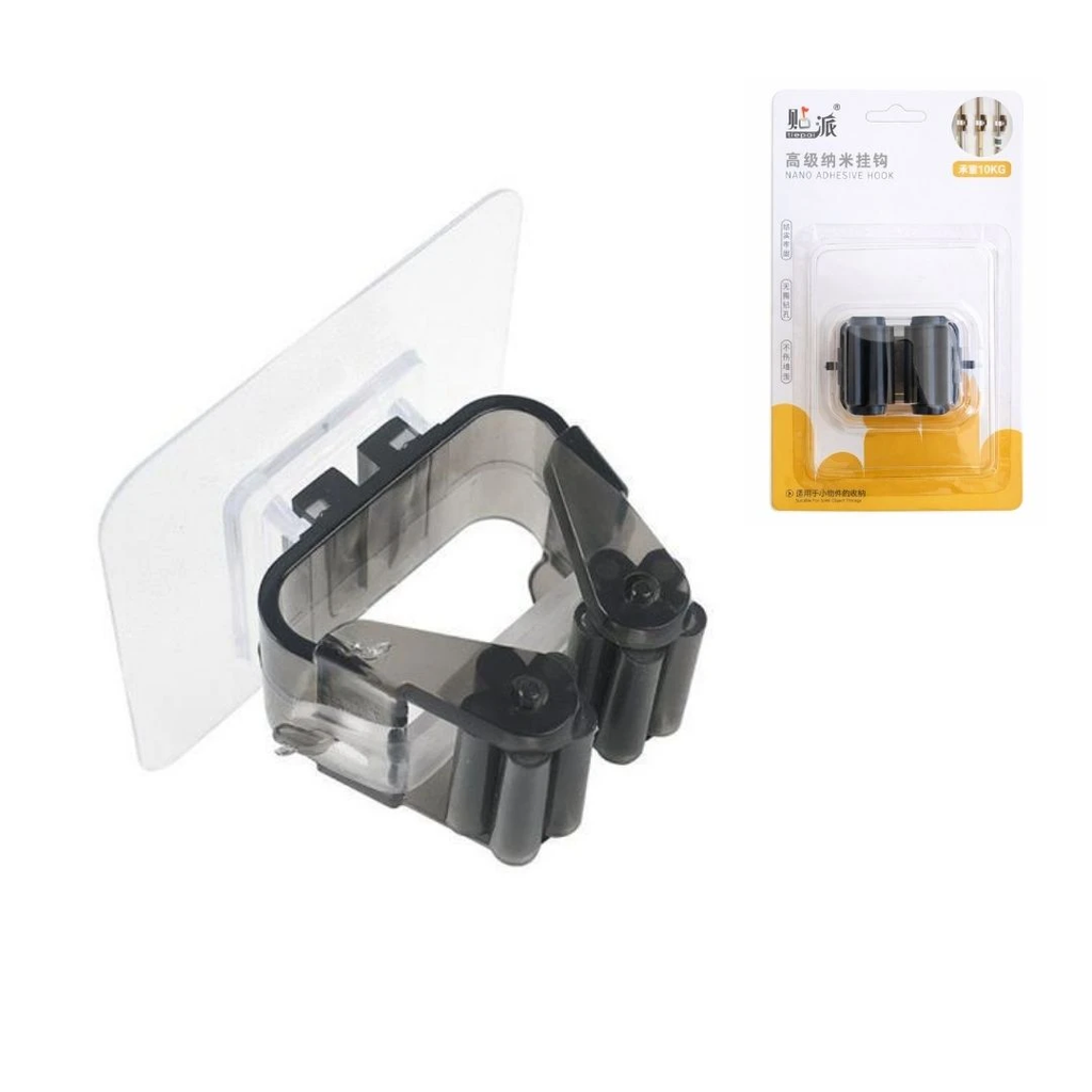 SOPORTE COLGADOR P/ESCOBA C/AUTOADHESIVO