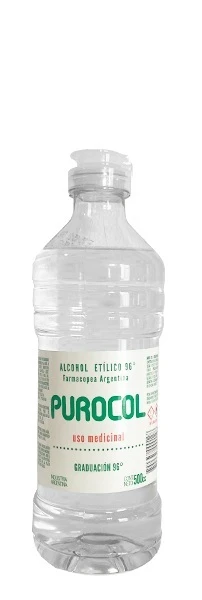 ALCOHOL ETILICO PUROCOL 96° PACK X 20 X 500 CC