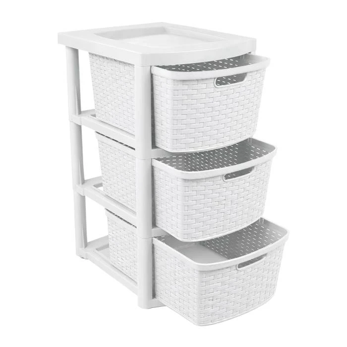 CAJONERA RATAN 15LTS X 3U BLANCO
